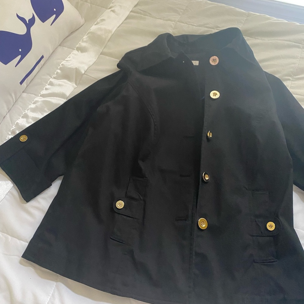 Charter Club Black Jacket with Gold Accents - Picture 2 of 11